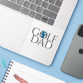 Sticker Cool tendance "GOLF DAD" Bleu Custom Cut Vinyl (Ordinateur portable avec iPhone)