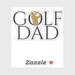 Sticker Cool tendance "GOLF DAD" Gold Custom Cut Vinyl