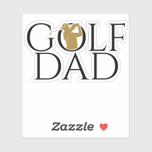 Sticker Cool tendance "GOLF DAD" Gold Custom Cut Vinyl (Feuille)