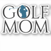 Sticker Cool tendance "GOLF MOM" Bleu Custom Cut Vinyl (Devant)