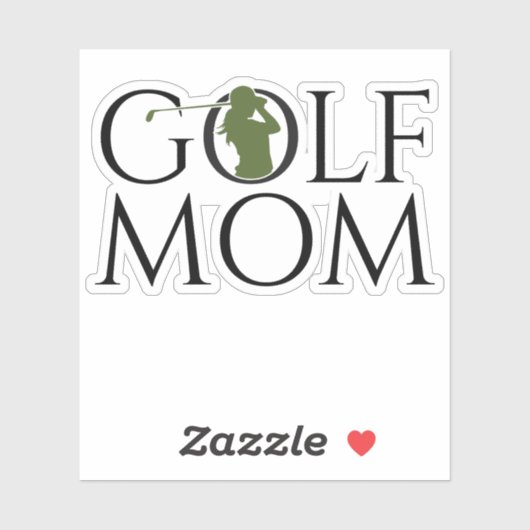 Sticker Cool tendance "GOLF MOM" Green Custom Cut Vinyl (Feuille)