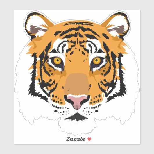 Sticker Cool Tiger Face Gros Chat (Feuille)