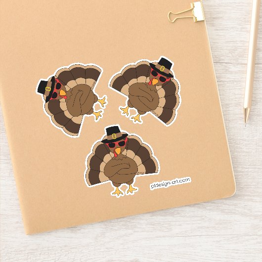 Sticker Cool Turquie avec lunettes de soleil Bon thanksgiv (Carnet)