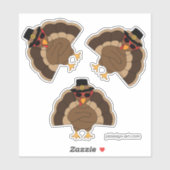 Sticker Cool Turquie avec lunettes de soleil Bon thanksgiv (Feuille)