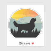 Sticker Cool vintage Retro Sun Wilderness Golden Retriever (Feuille)