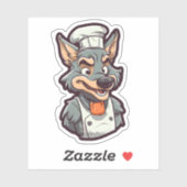 Sticker Cool Wolf Chef adorable Animal Graphisme (Feuille)