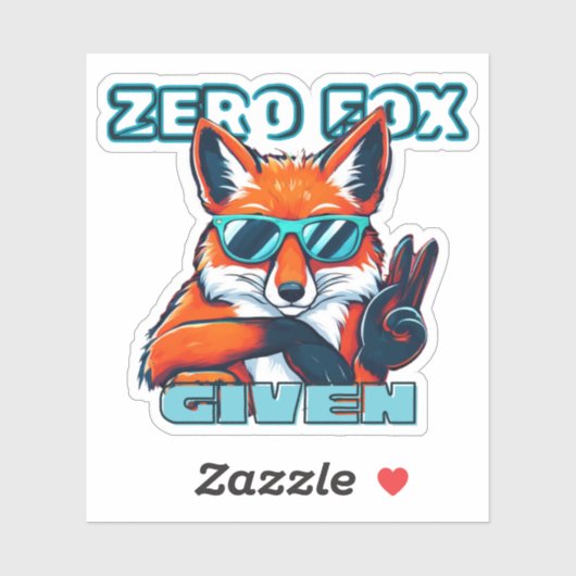 Sticker cool zéro renard donné (Feuille)
