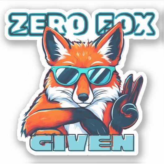 Sticker cool zéro renard donné (Devant)