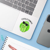 Sticker Coolcumber Fundy Veggie Cucumber Pun (Ordinateur portable avec iPhone)