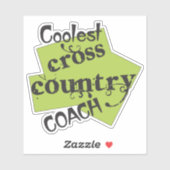 Sticker Coolest Cross Country Coach (Feuille)