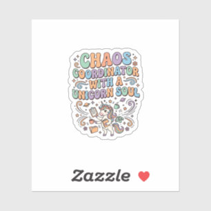 Sticker Coordonnateur de chaos de licorne avec une âme de