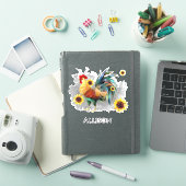 Sticker Coq avec nom de tournesol (Couverture iPad)
