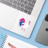 Sticker Coq bisexuel (Ordinateur portable avec iPhone)