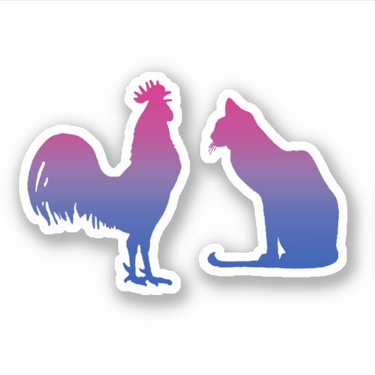 Sticker Coq bisexuel et chaton (Devant)