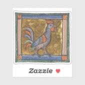 Sticker Coq de bestiaire médiéval c. 1270 (Feuille)