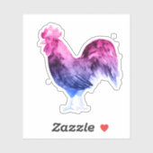 Sticker Coq de Fierté Bisexuel (Feuille)