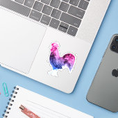Sticker Coq de Fierté Bisexuel (Ordinateur portable avec iPhone)