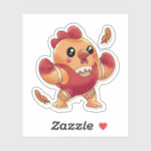 Sticker Coq de lutte mignon (Feuille)