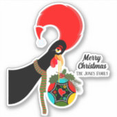 Sticker Coq portugais Holly Noël bauble (Devant)