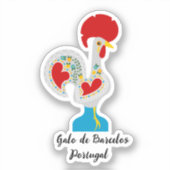 Sticker Coq traditionnel de Barcelos en blanc (Recto)