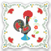 Sticker Coq traditionnel du Portugal en noir (Recto)
