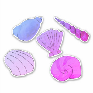 Sticker Coques marines artistiques violettes