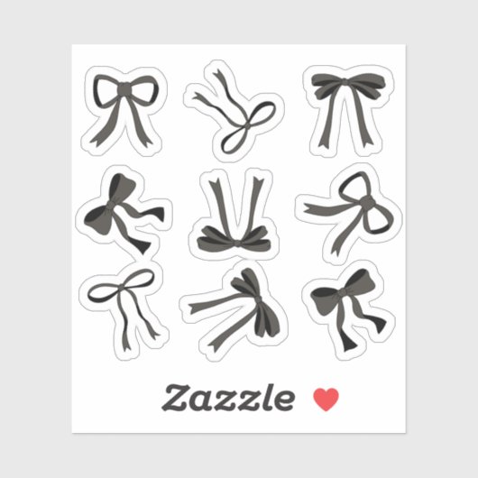 Sticker Coquette black Bows (Feuille)