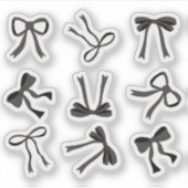 Sticker Coquette black Bows (Devant)