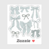 Sticker Coquette Blue Bows Romantique (Feuille)
