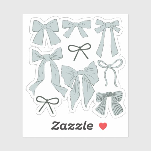 Sticker Coquette Blue Bows Romantique (Feuille)