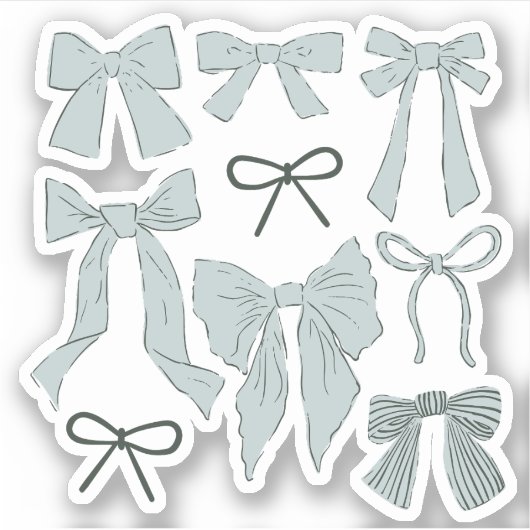 Sticker Coquette Blue Bows Romantique (Devant)