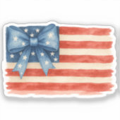 Sticker Coquette Bow American Flag 4 juillet (Recto)