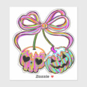 Sticker Coquette Citrouille cerises Halloween (Feuille)
