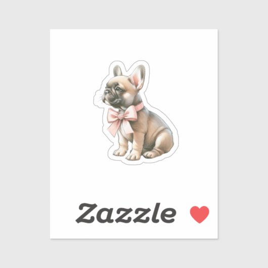 Sticker Coquette Frenchie (Feuille)