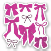 Sticker Coquette Magenta Bows Romantique (Devant)