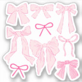Sticker Coquette Pink Bows romantique (Devant)