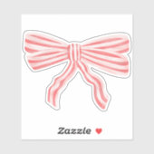 Sticker Coquette Pink Strited Bow (Feuille)