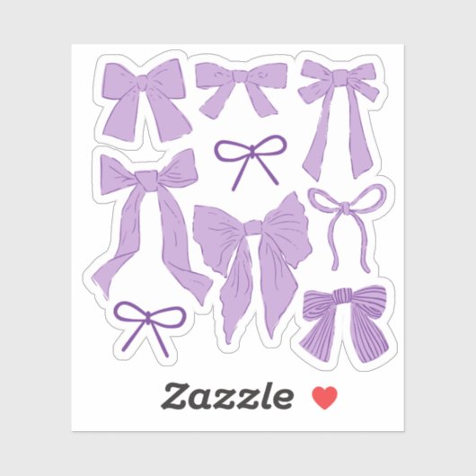 Sticker Coquette Purple Bows Romantique (Feuille)