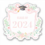 Sticker Coquette rose Bow | Cimier de l'année de diplôme (Devant)
