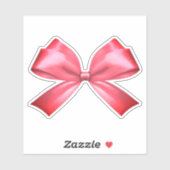 Sticker Coquette rose mignonne fille Aesthétique Bow (Feuille)