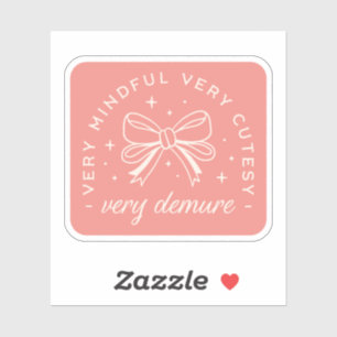 Sticker Coquette très démodée ruban rose esthétique