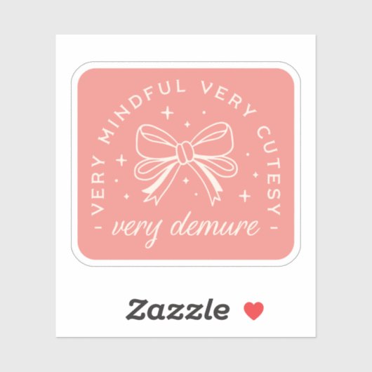 Sticker Coquette très démodée ruban rose esthétique (Feuille)