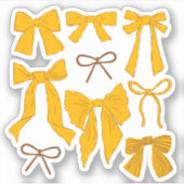 Sticker Coquette Yellow Bows Romantique (Devant)