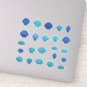 Sticker Coquillage bleu de mer