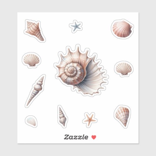 Sticker Coquillages (Feuille)
