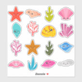 Sticker Coquillages pour enfants (Feuille)
