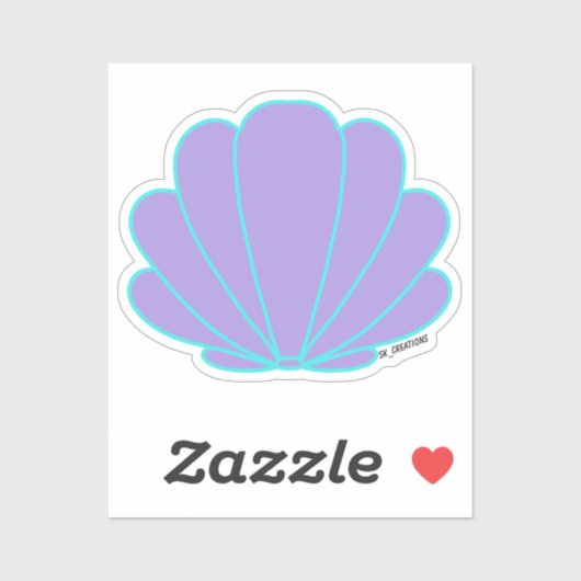 Sticker Coquille Mer Bleue Et Violette (Feuille)