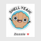 Sticker Coquille Ouais Funny Seashell Pun (Feuille)