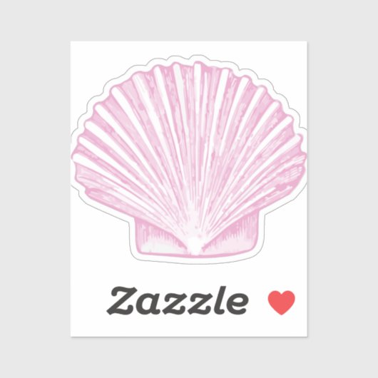 Sticker Coquille Saint-Jacques Rose Côtière (Feuille)
