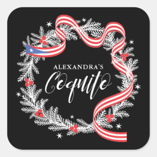 Sticker Coquito Christmas Wreath